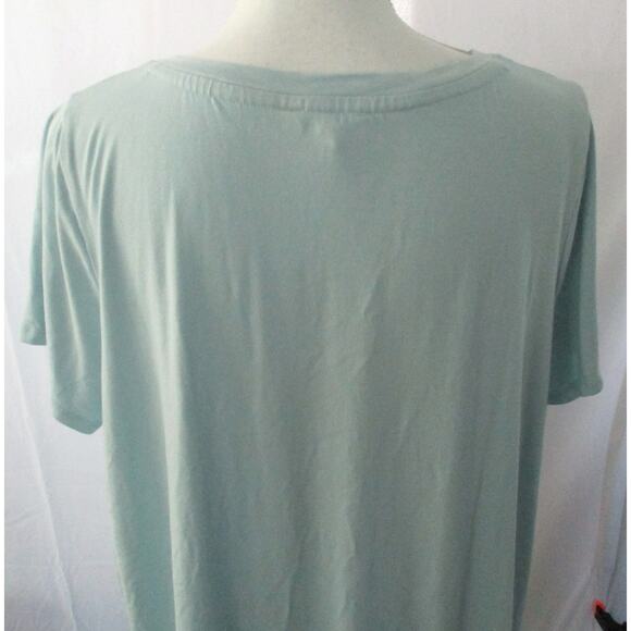 Cupio Women's Plus Blue Short Sleeve Stretch V-neck Tee Shirt Size 1X - Picture 6 of 9